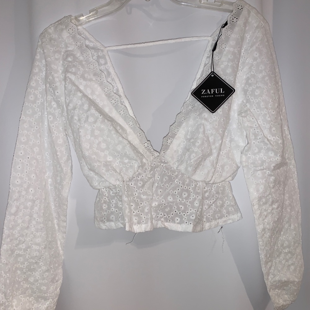 Plunge Peplum Blouse